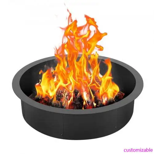 

Fire Pit Ring Round 35 Inch Outer Steel Liner DIY Campfire Ring Firepit