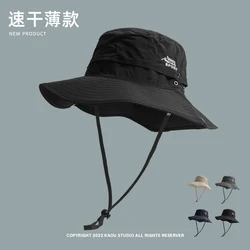 New Thin Bucket Hat Men's and Women's Outdoor Sun Protection Sun Hat Quick-Drying Camping Alpine Cap Tide