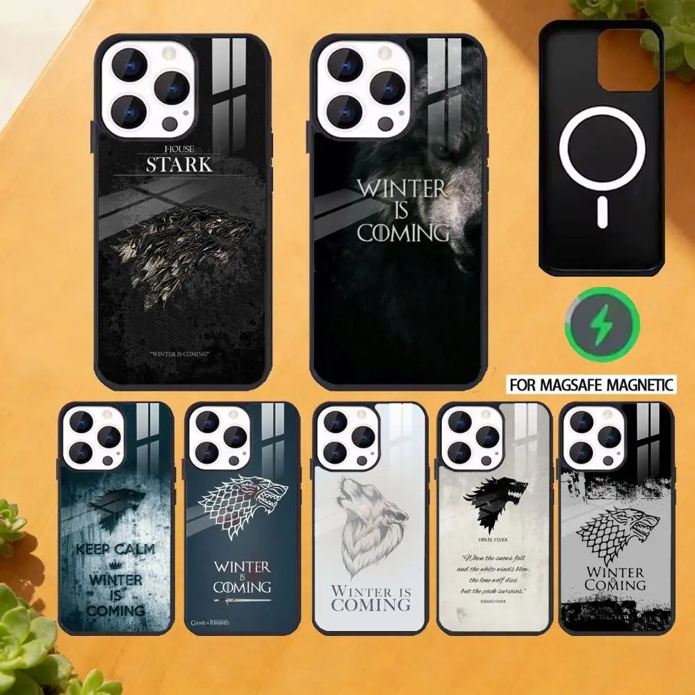 

Winter is C-Coming Stark Phone Case For iPhone 17,16,15,14,13,12,Plus,Pro,Max for Magsafe Magnetic Wireless Charging