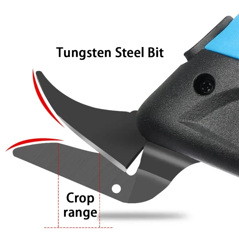 Tijeras eléctricas, máquina cortadora de tela, carga de litio, costura de cuero, tijera de sastre, hoja de acero de tungsteno, herramienta manual portátil