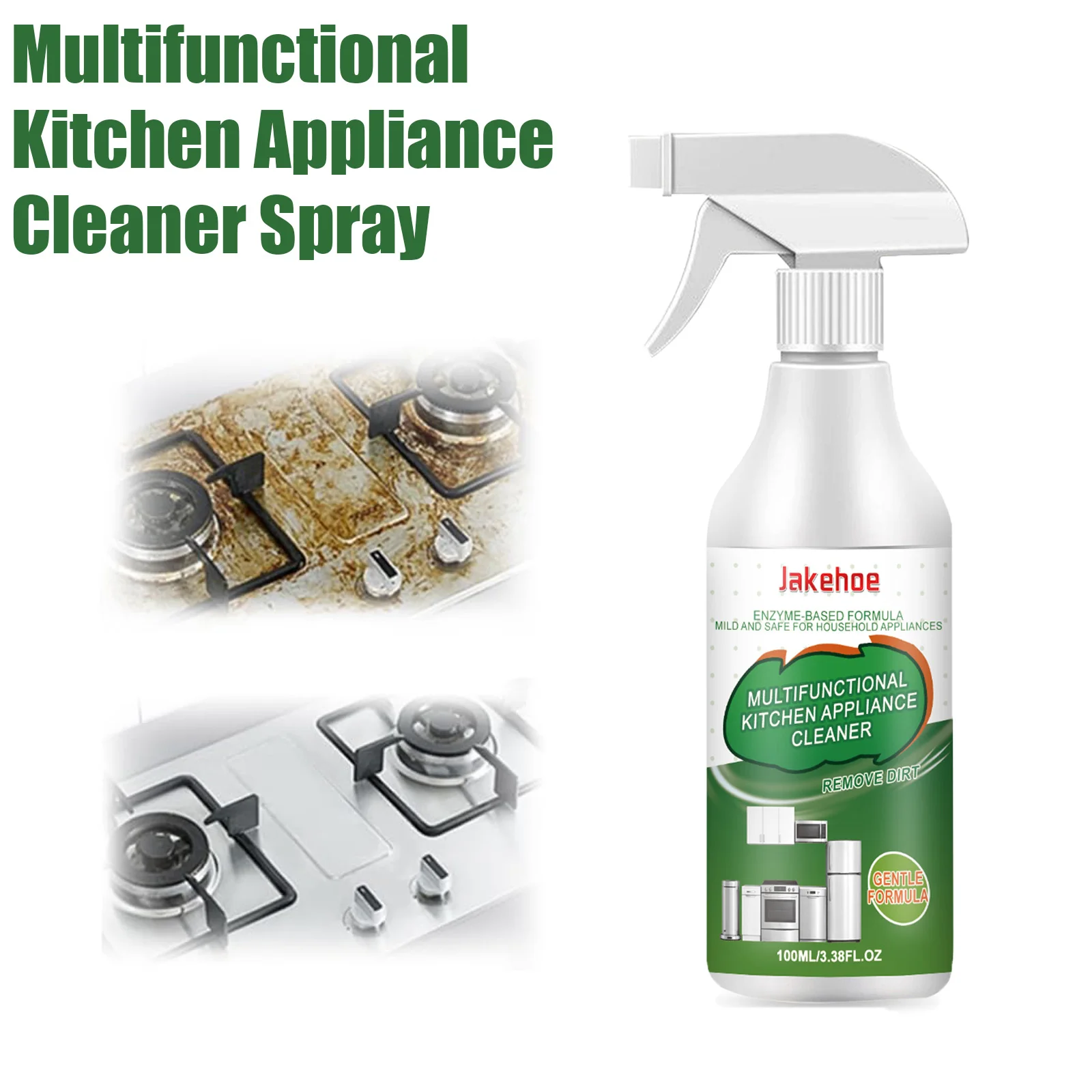 Kitchen Appliance Cleaner Spray Dissolve Stubborn Oil Stain Reduce Odor Restore Surface Smoothness Multifunctional Degreaser
