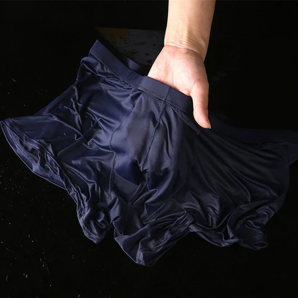 Sexy Men's Boxers Shorts Ultra-Thin Lingerie See Through Underwear Trunks Breathable Elastic Man Panties Quick Dry Underpants - Image 4