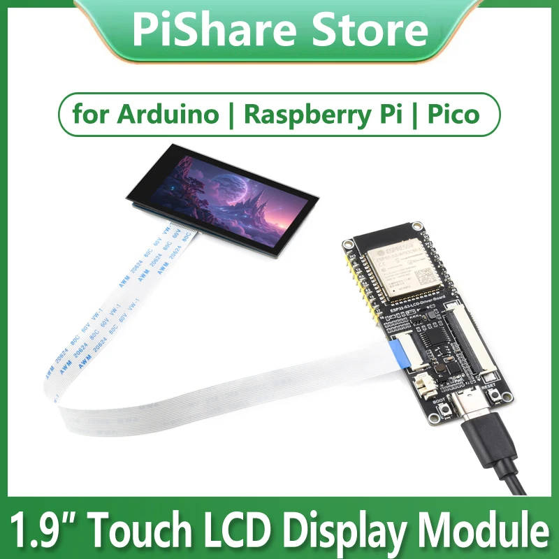 

ESP32 1.9 inch LCD Capacitive TouchScreen Expansion Board 1.9inch Display ST7789 170x320 for Arduino /Raspberry Pi /Pico