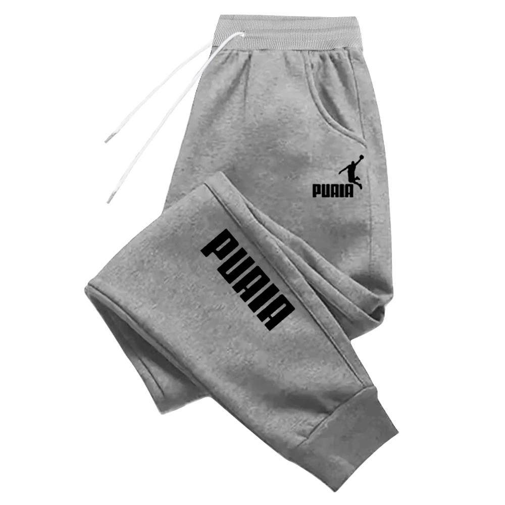 Autumn and Winter New Puaia Printed Men Pants Sports Jogging Trousers Fitness Loose Clothing Solid Color Street Fashion Pants