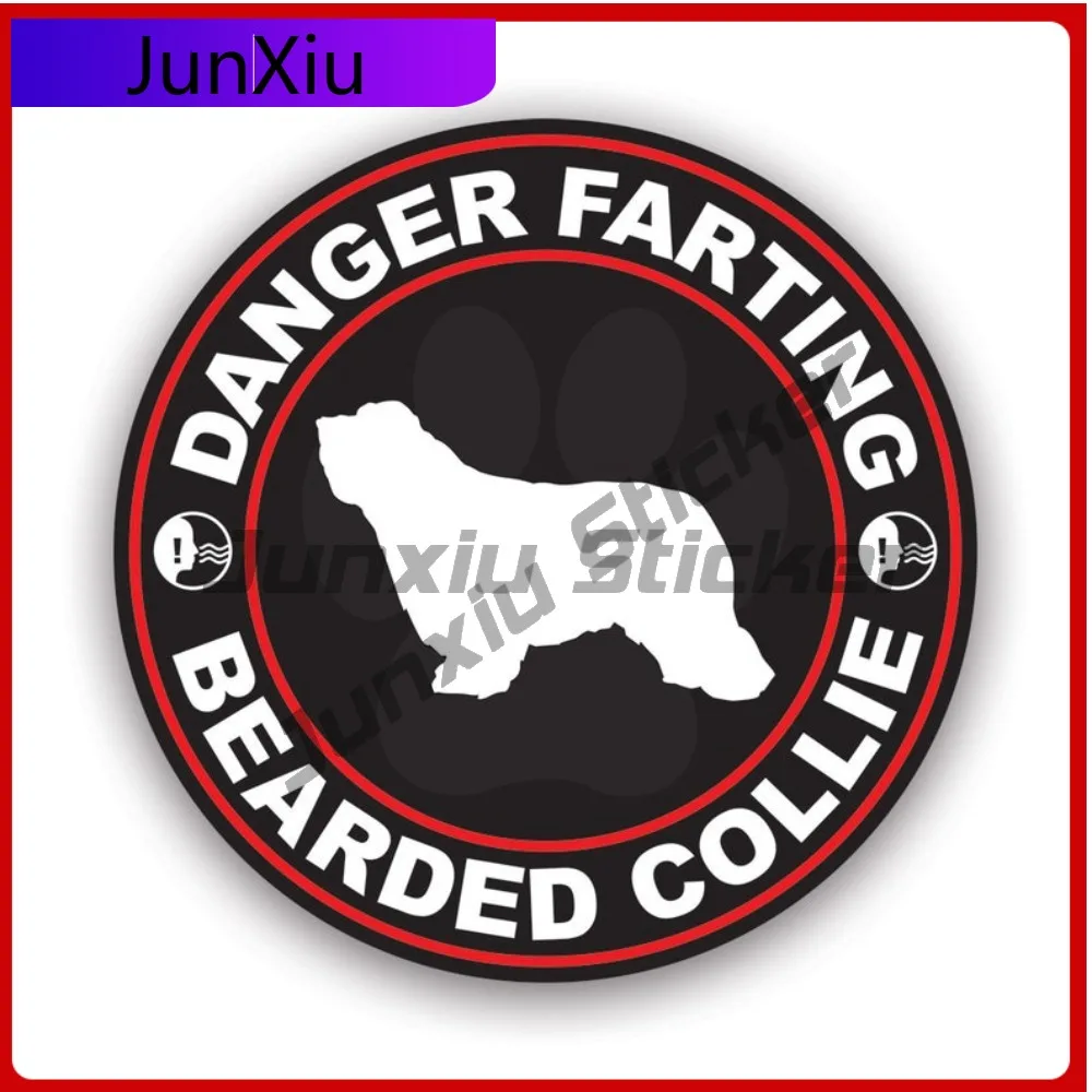 

Danger Farting Bearded Collie Sticker Waterproof Cute Car Waterproof Vinyl Decal For Laptops Decor Creative Sticker Fun High