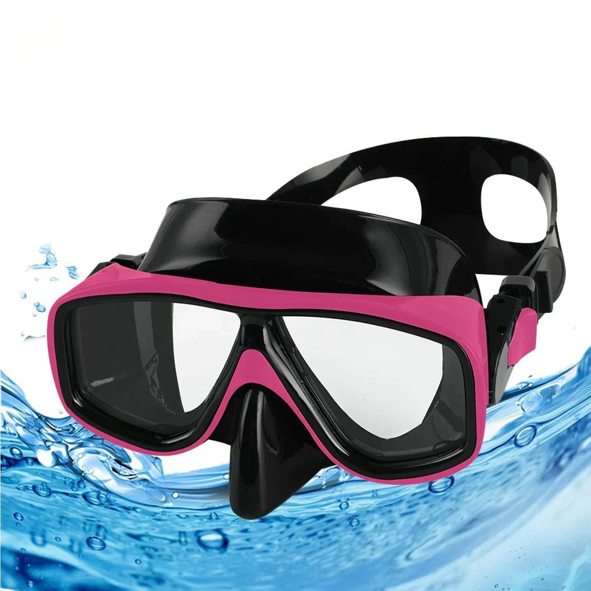 Snorkeling set Tempered glass diving goggles Full dry breathing tube set Adult large frame