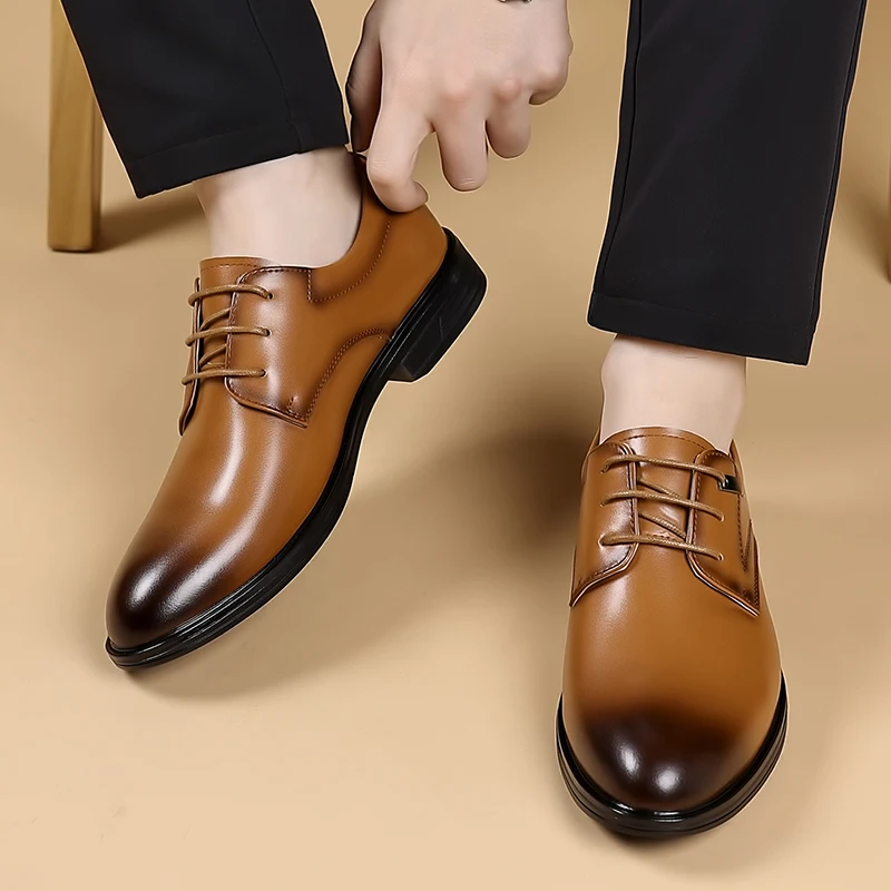

Мужские деловые туфли, черные, коричневые, кожаные, на шнуровке, оксфорды, удобные туфли для свадьбы, вечеринки, официальной офисной работы, офисная обувь