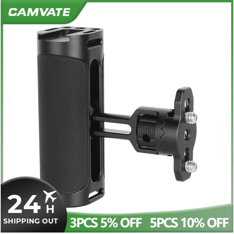 CAMVATE Univeral Camera Hnadgrips Cage Side Handle with Rosette Joint  1/4inch Screw Mount For Shoulder Rig