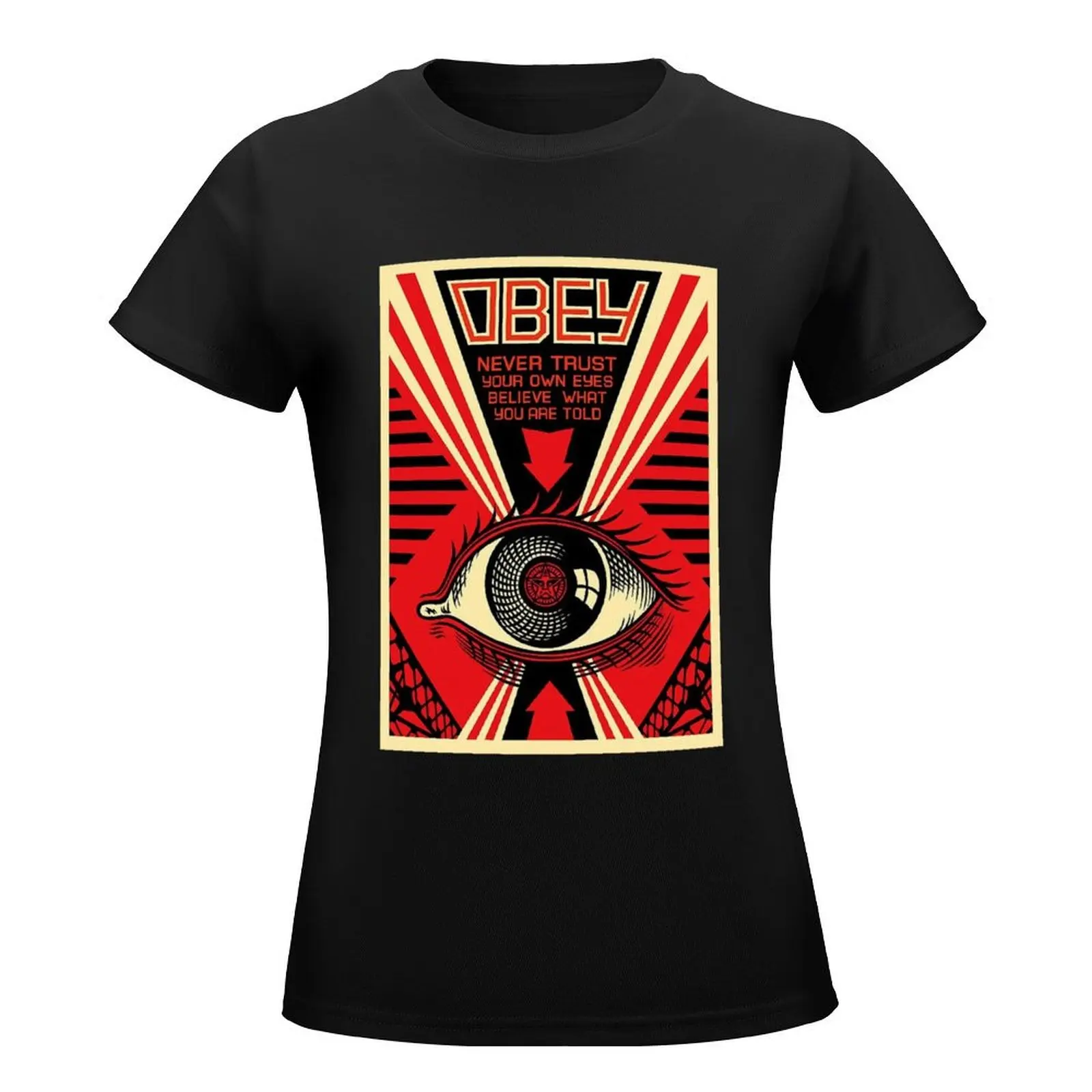 Shepard Fairey-Camiseta Feminina, Roupas Anime Pesadas, Nunca Usaram Seus Olhos, Tudo o Que Pode Acreditar