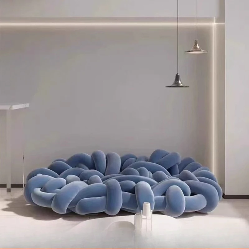 

Italian personality creative designer living room special-shaped winding woven sofa model room villa python sofa