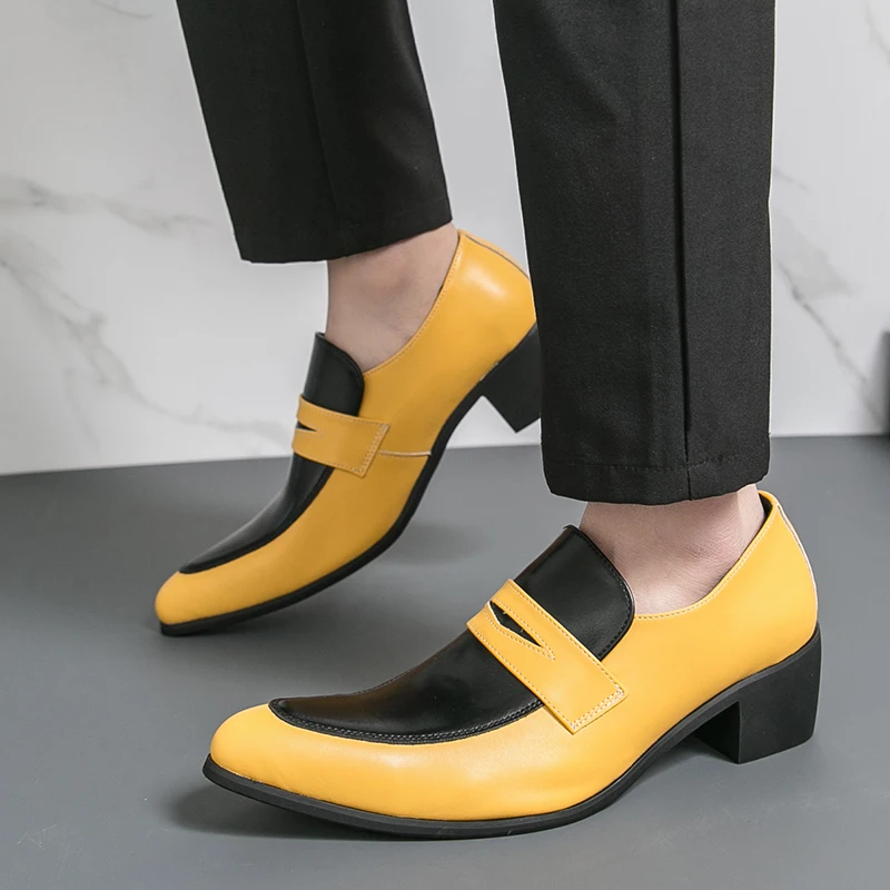 Fashion Men Pointed Loafers British Casual Comfortable Breathable One-piece Business Office Leather Shoes Sizes 38-46 Men Shoes