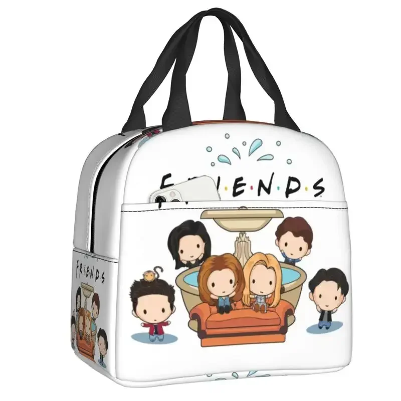 Cute Friends Characters Lunch Bag Men Women Warm Cooler Insulated Box for Children School Work Picnic Food Tote Bags