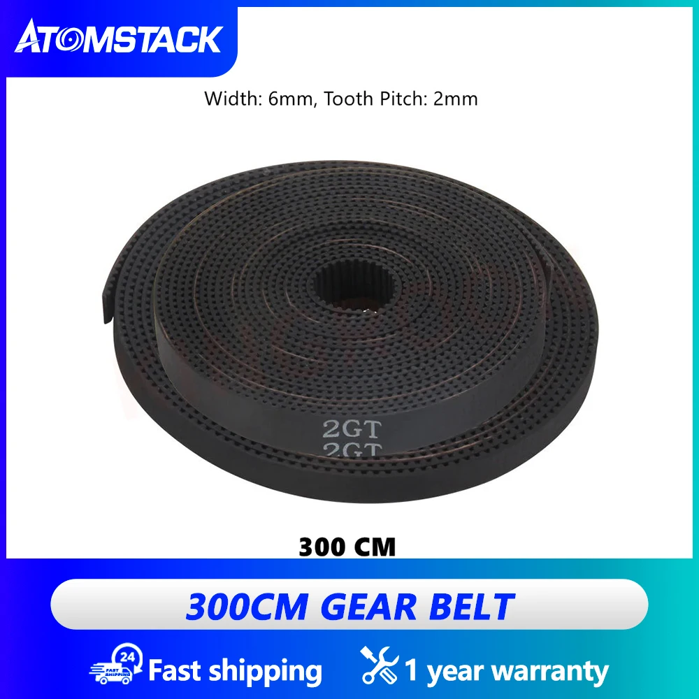 ATOMSTACK Upgraded Version GT2 Timing Belt 6mm Width For Laser Engraving Cutting Machine Replacement Parts 300cm Length