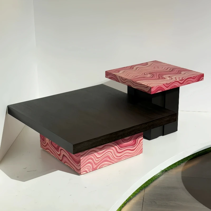 

Medieval style solid wood coffee table combination Italian light luxury living room home designer creative coffee table