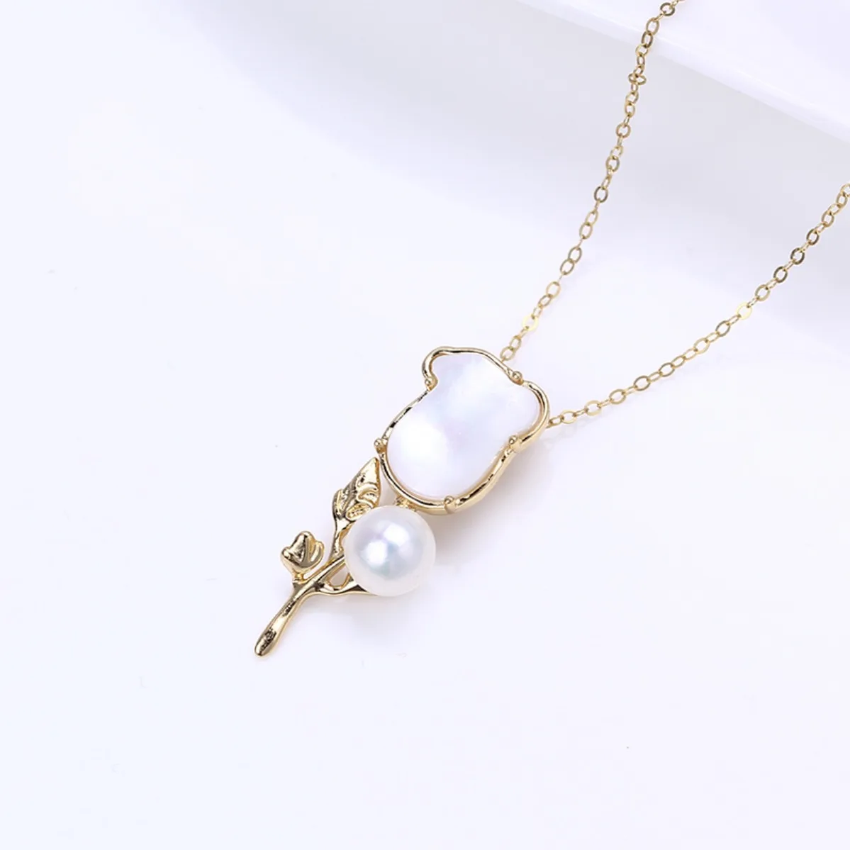 Natural Freshwater Pearl Pendant Blank Setting, Brass 14K Gold Plated Real Gold Electroplating Tarnish Resistant DIY Findings