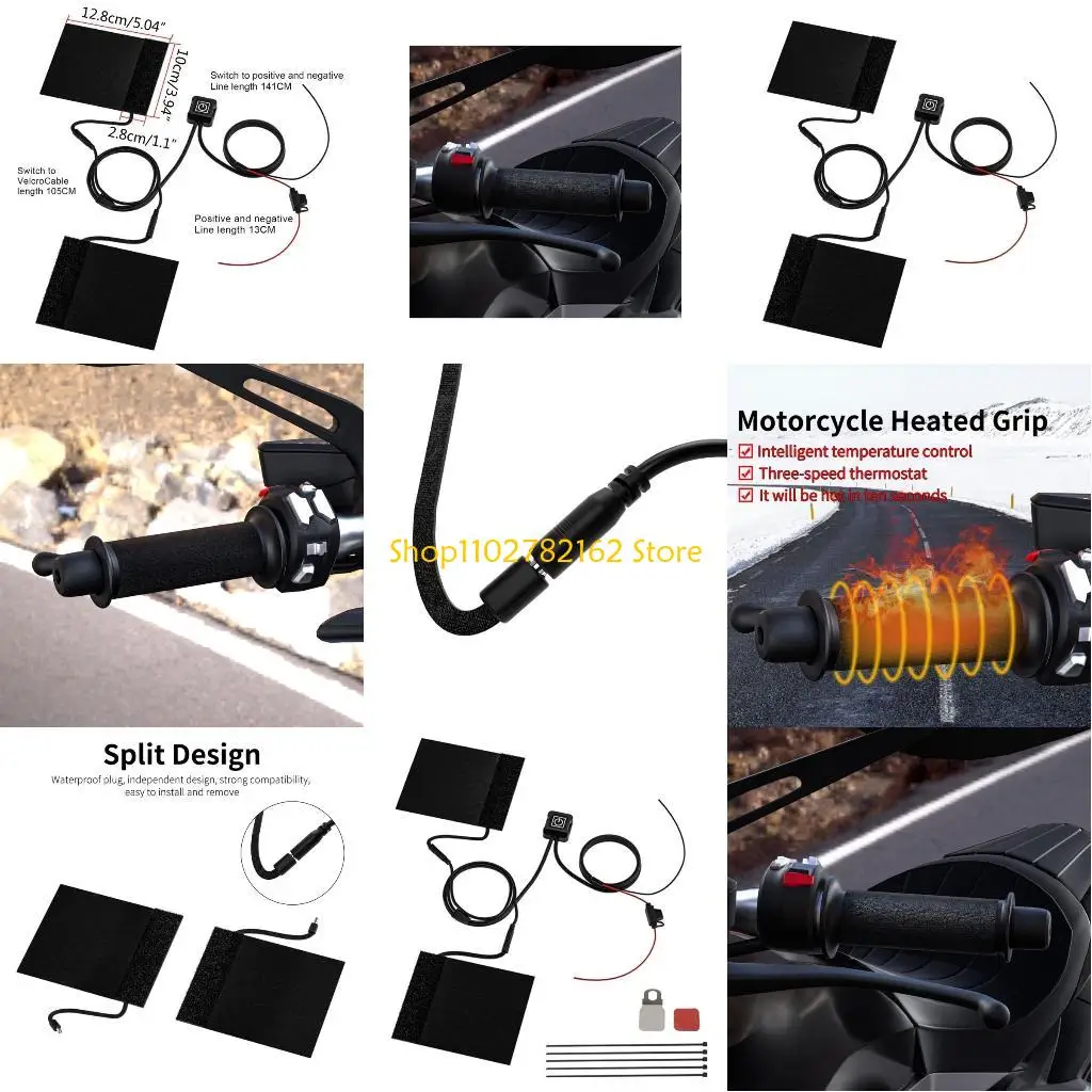 

547B Universal Motorcycle Motorbike ATV Heated Grips Handlebar Heater Hand Warm Grip Inserts Pads Winter Warmer 12V