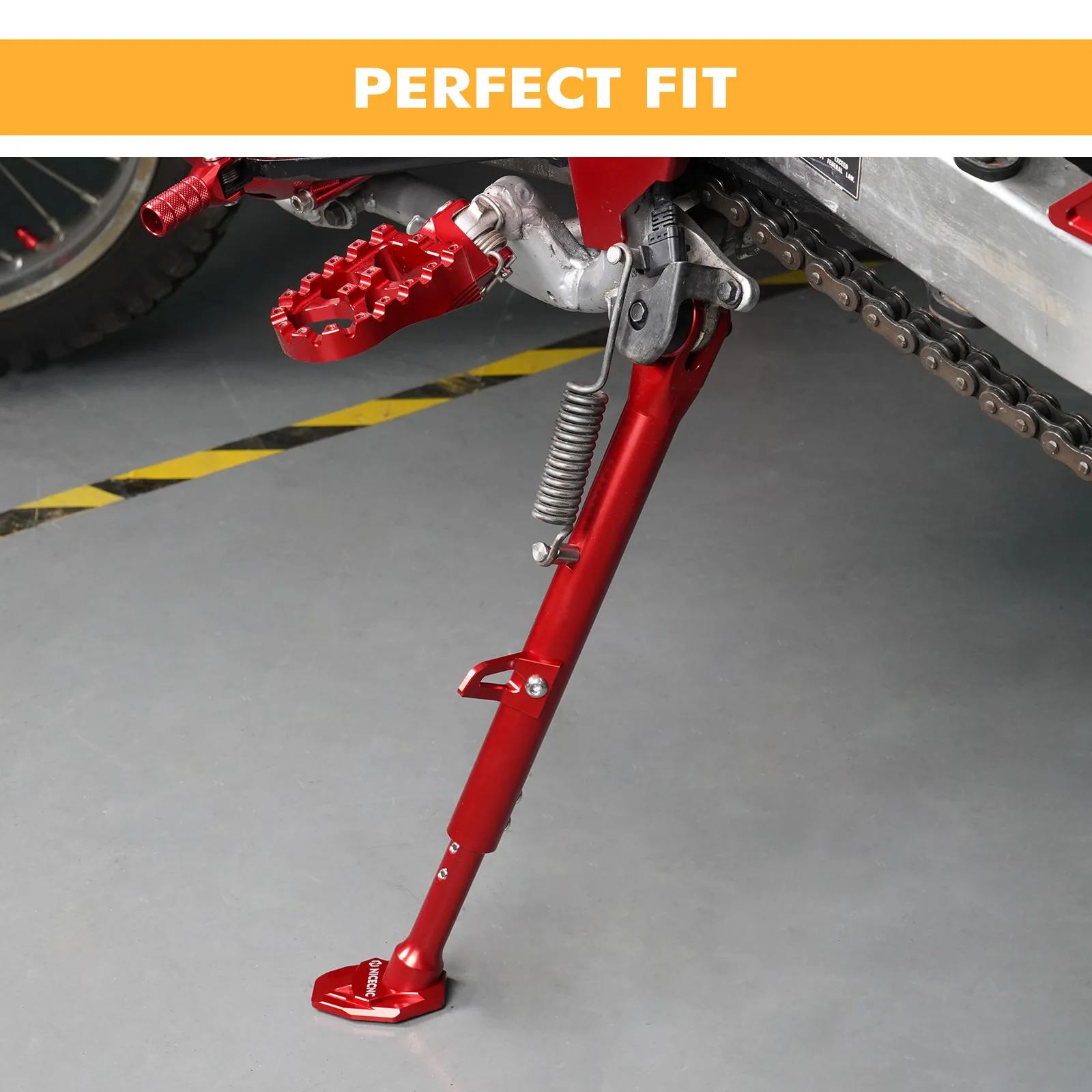 NICECNC For Honda XR650L 1993-2025 Lowering Link 1.18in/30mm & Adjustable Kickstand Aluminum Lowering Links XR 650L 650 L 93-25