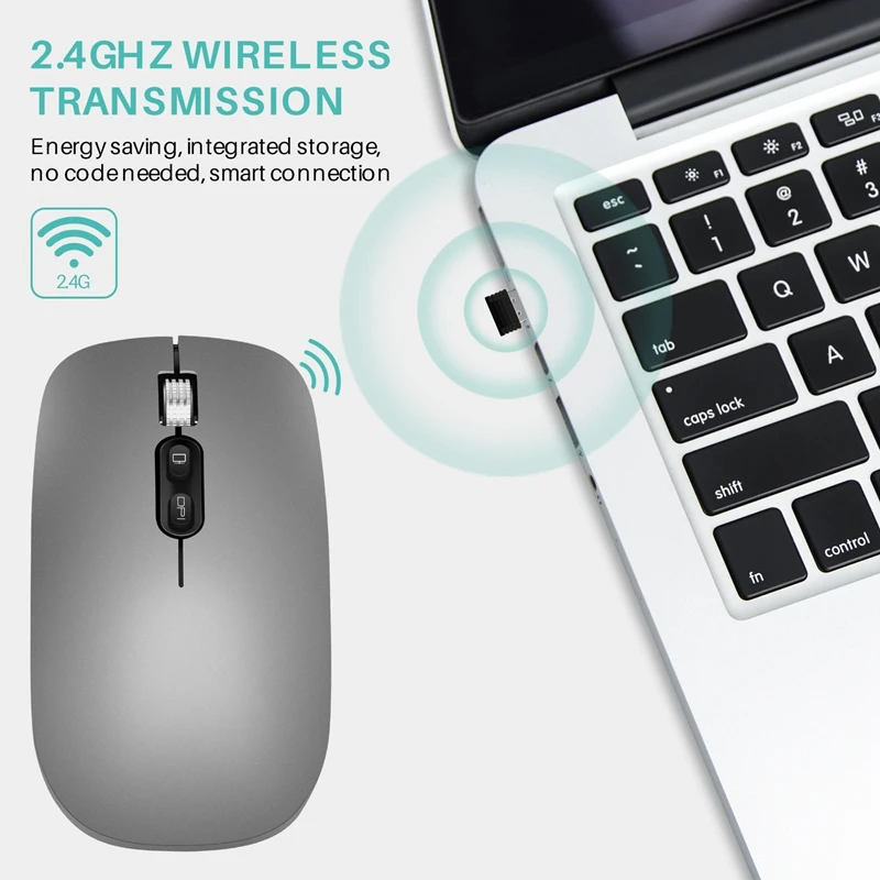 M103 Rechargeable Wireless Mouse Mute 2.4G One Click Back Desktop Office Mouse