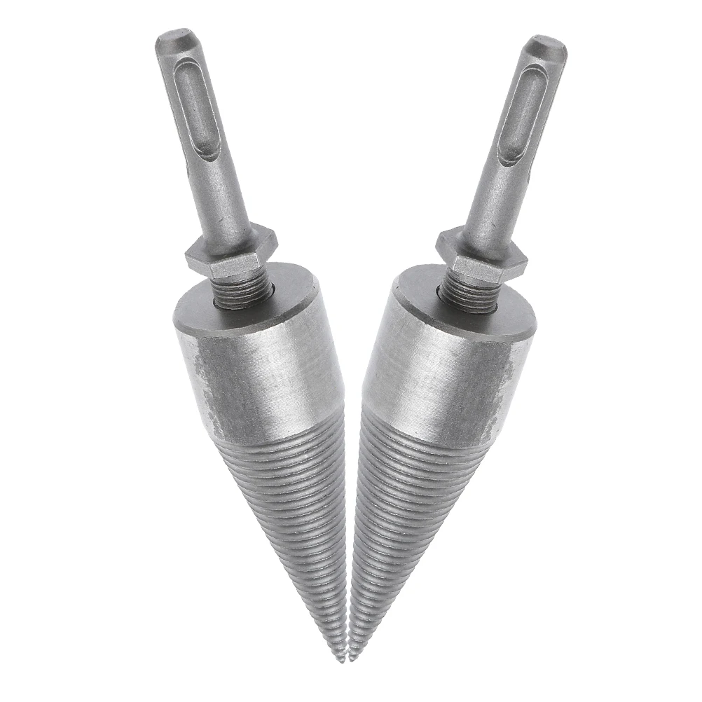 

2Pcs Firewood Drill Bit Wood Splitter Cones High-Speed Steel Woodworking Tool Log Splitter Drill Bit Efficient Wood Splitting