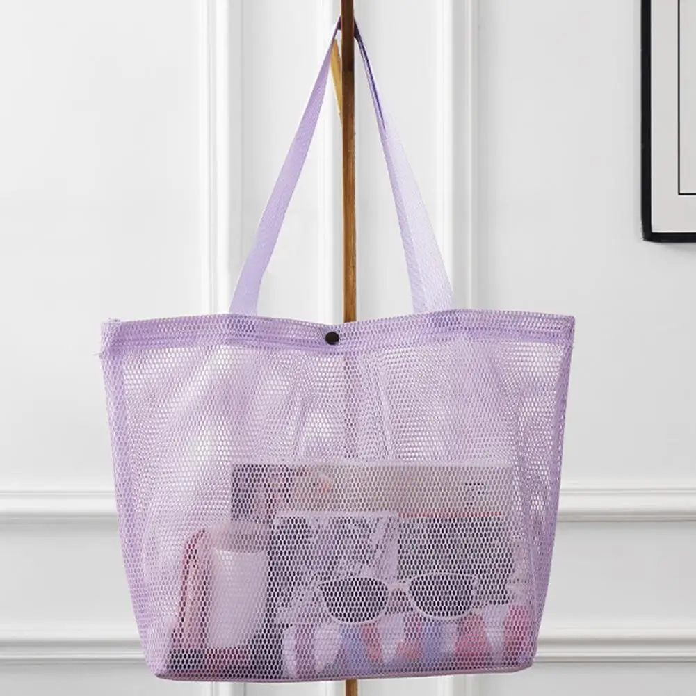 Lightweight Beach Bag Sand-proof Waterproof Large Mesh Tote Bag, Swimming Pool Beach Pouch, Travel Vacation Cruise Essentials