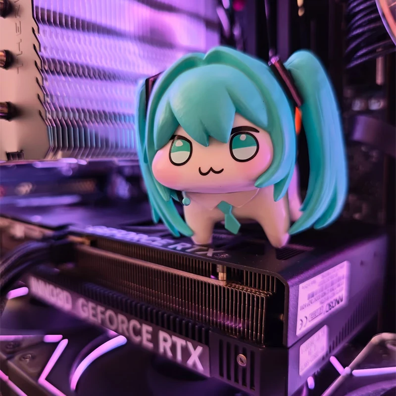 3-個ドロ初音ミクアニメ置物模型玩具コンピュータケース装飾車の装飾品かわいい-pvc-人形コレクションギフト
