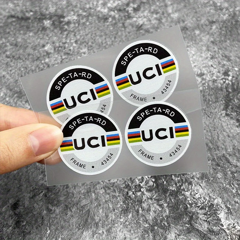2Pcs/1set UCI Certified Vinyl Decal, Waterproof Round Sticker for MTB Frame, Cycling Decor, Off-Road Accessories