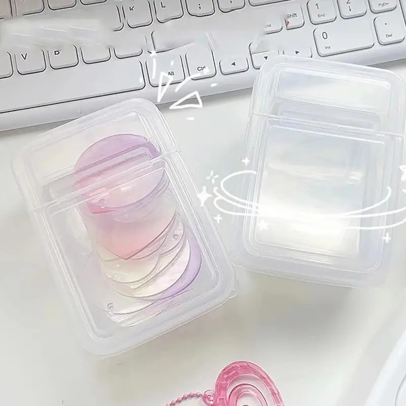 2pcs INS Transparent Plastic Storage Box 3 inch Photocards Small Card Storage Box Desk Organizer Box Classification