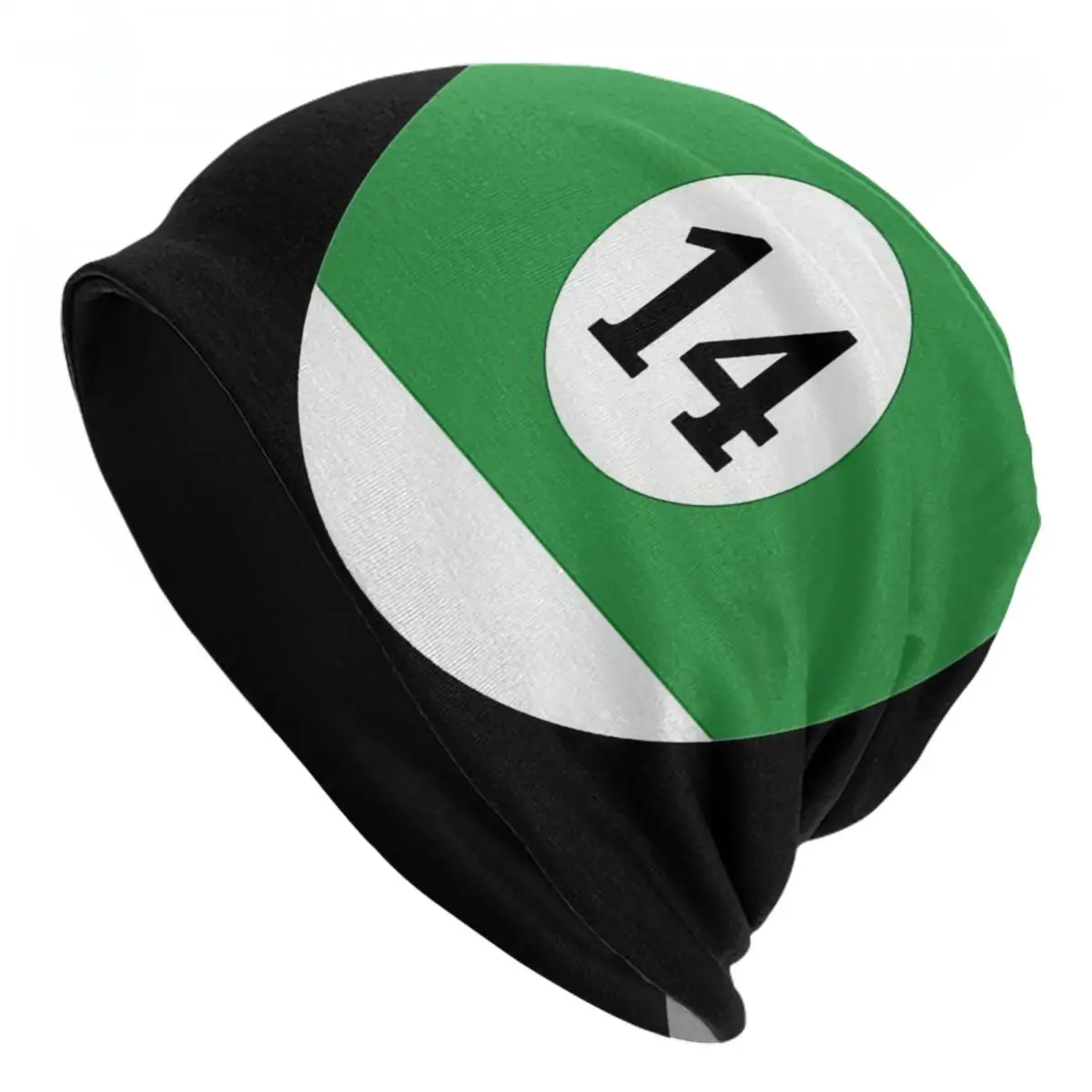 billiard Outdoor Hats Green Stripes Ball Number 14 Thin Hat Bonnet Special Skullies Beanies Caps Men Women's Earmuffs