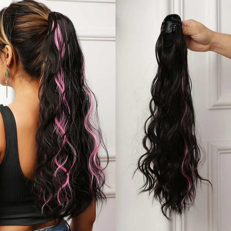

Wig European and American Party Ponytail Wig for Women Long Curly Hair Natural Fluffy Invisible Claw Clip High Ponytail