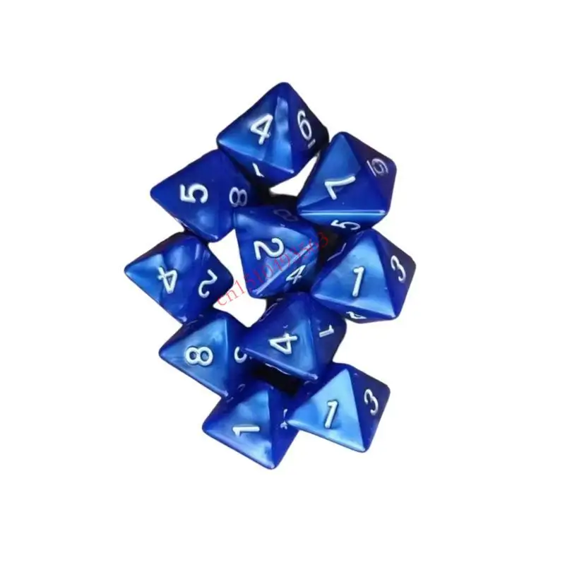 

10 шт. акриловые многогранные кубики, 8-сторонние игровые кубики для ролевых игр, настольная игра 448C