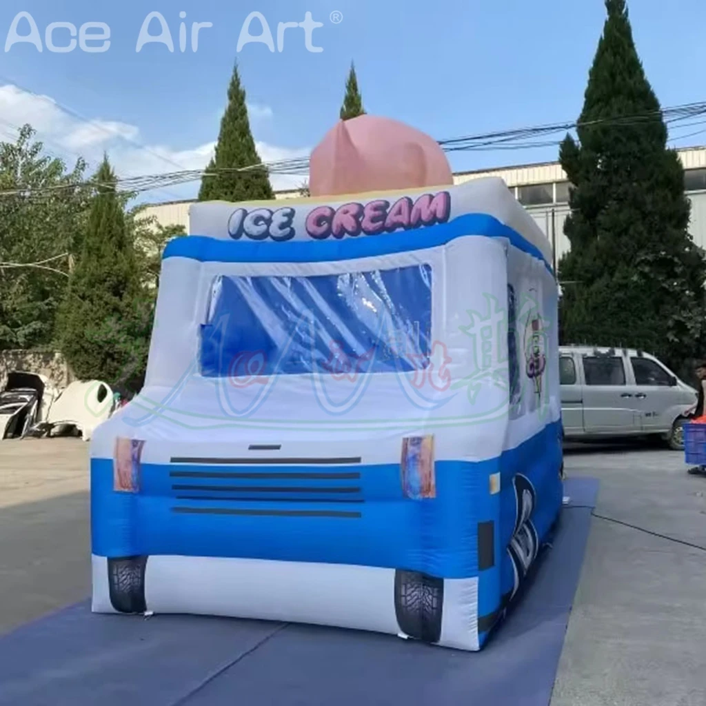 Tente gonflable de camion de crème glacée, stand gonflable de crème glacée, kiosque alimentaire gonflable