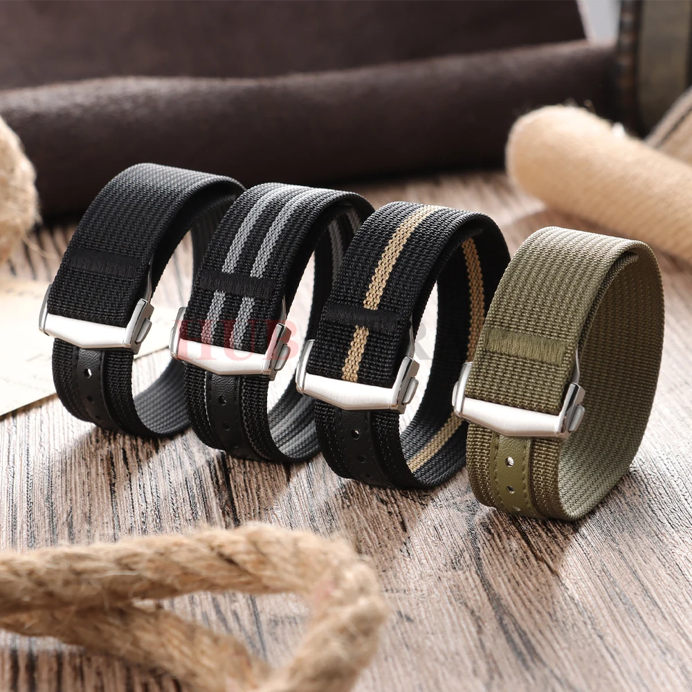 

Ребристый ремешок для часов премиум-класса с раскладывающейся застежкой, нейлоновый ремешок 20 мм 22 мм для Omega, складной ремешок для часов с пряжкой, спортивный браслет для мужчин