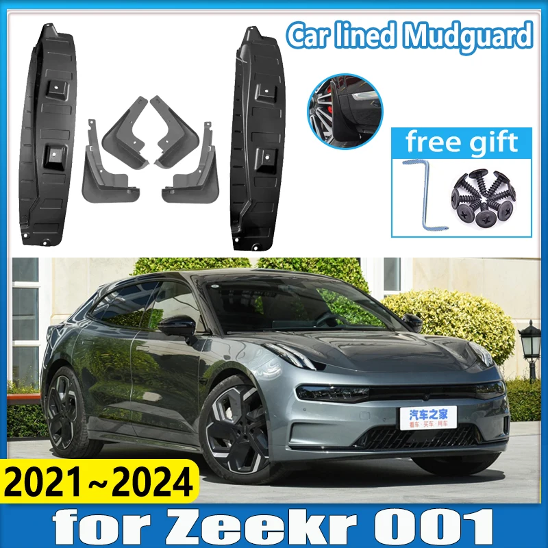 

Крыло колеса автомобиля для Zeekr 001 2021 2022 2023 2024, передние и задние брызговики, антифриз, брызговики, защита, аксессуары для брызговиков