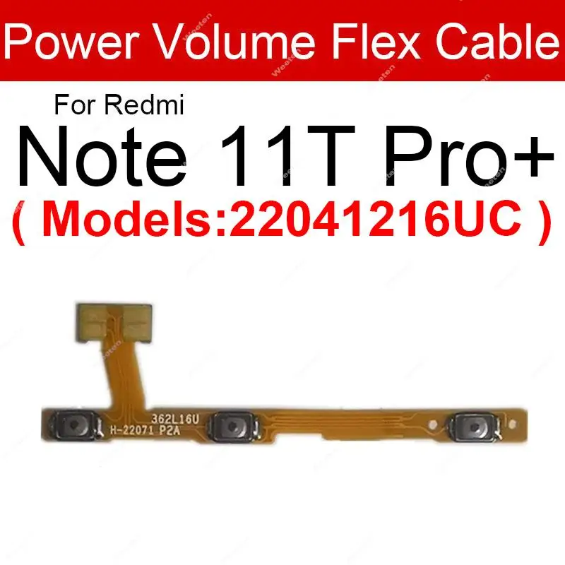 For Xiaomi Redmi Note 11 11S 11T 11E 11SE Pro Power Volume Button Flex Cable Side Key Switch Control ON OFF Button Repair Parts