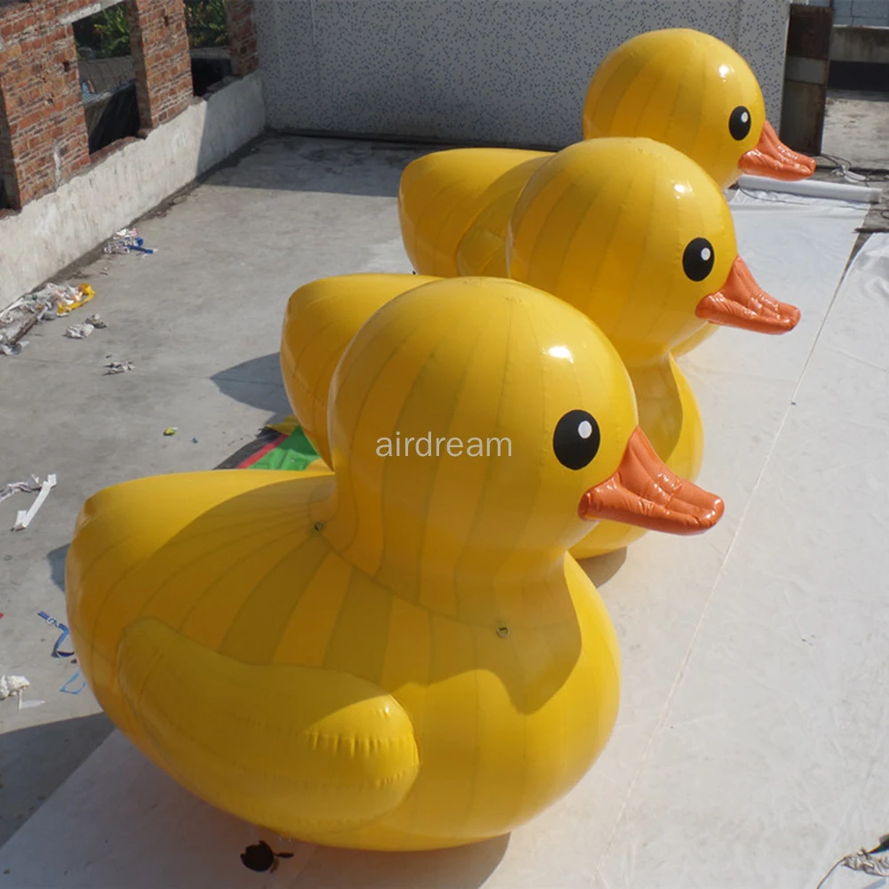 Customized PVC airsealed Inflatable yellow Duck model Floating on water ,Air-tight big yellow duck balloon for park decoration