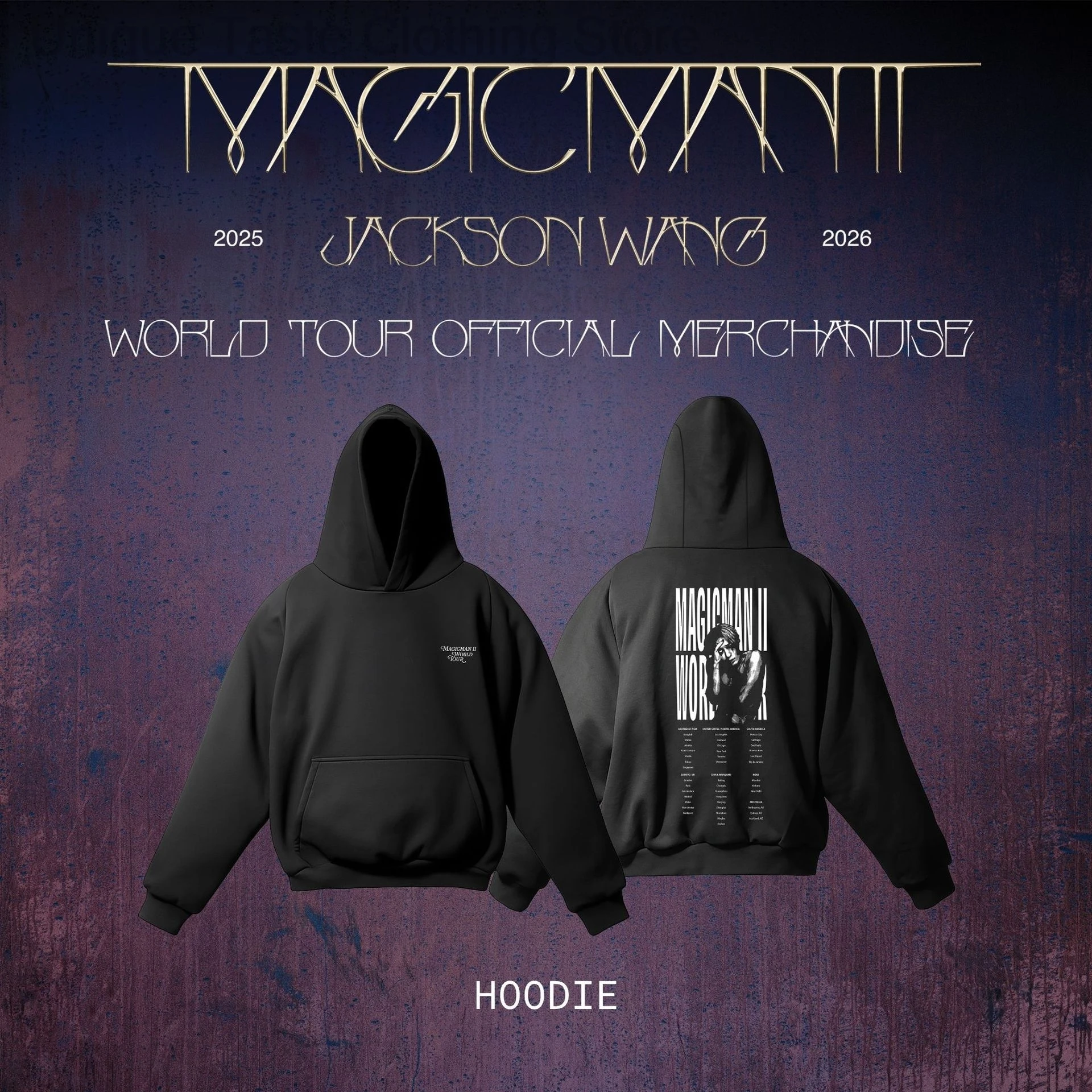 Jackson Wang MAGICMAN 2 WORLD TOUR sudaderas con capucha tendencia moda suelta Sudadera con capucha mujeres hombres otoño cálido sudadera concierto Fans ropa