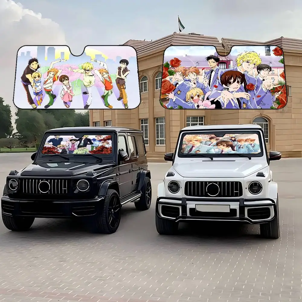 

Anime O-Ouran High School Host Club Windshield Sunshade Anime Cute Car Front Windshield 70x130cm Sun Visor Heat Reflector