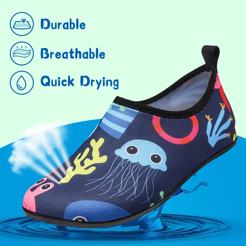 Children Water Beach Shoes Swimming Barefoot Girls Quick-Drying Aqua Shoes Boy Color Light Soft Slipper Snorkeling Swim Socks - view 3