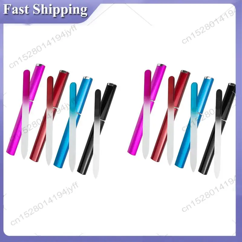 -ABDH 8 Pack Glass Nail File, Crystal Nail Files With Case, Double Sided Finger Nail Files, Professional Manicure Nail Care