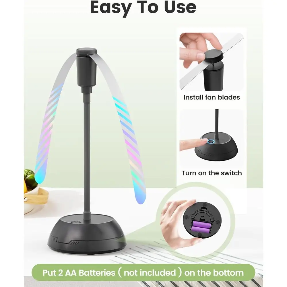 4-Pack Portable Table Fan with Flexible Gooseneck and Soft Blades, Sound Table Fan or BBQ, Picnic, Party, Patio (Non-rechargeabl