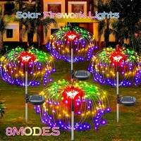 Solar Firework Lights with 8 Modes-200LEDs Solar Outdoor Lights Holiday Light for Yard Patio Pathway Party Wedding Decorations