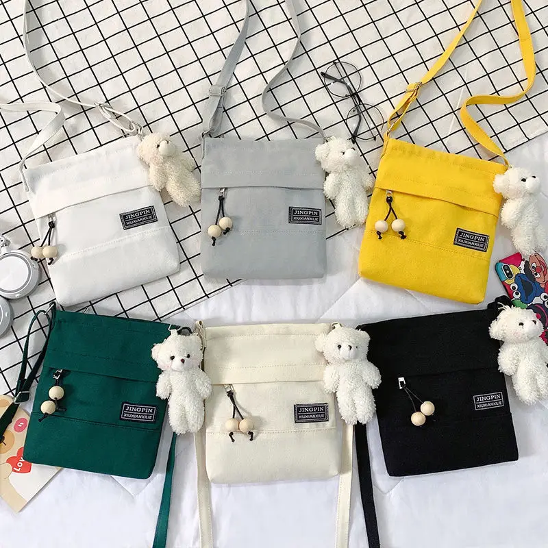 Women's Canvas Crossbody Bag Simple Versatile Single Shoulder Cloth Bag Student Fashionable Bag JIFANPAUL Brand Soft Fabric
