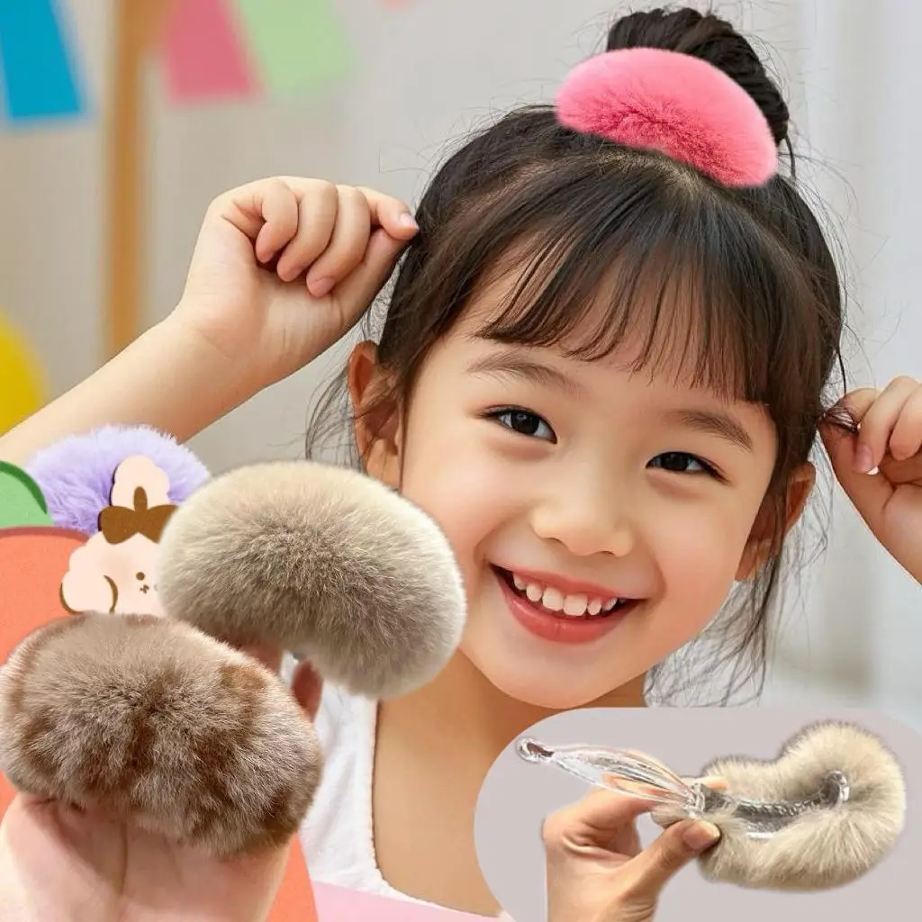 Fluffy Colorful Hair Clip Korean Plush Twist Hair Clips Acrylic Hairpin Women Girl Advanced Hair Grip Elegant Hair Accessori