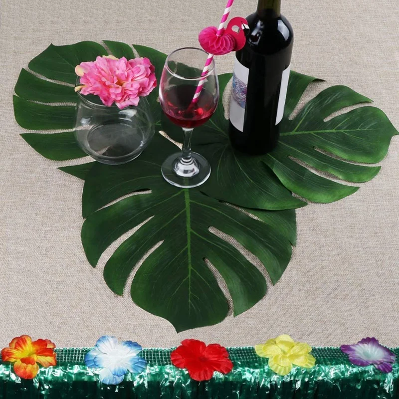 Artificial Tropical Palm Leaves Jungle Party Decoration Animal Summer Hawaiian Wedding Home Table Decor S Durable Easy To Use