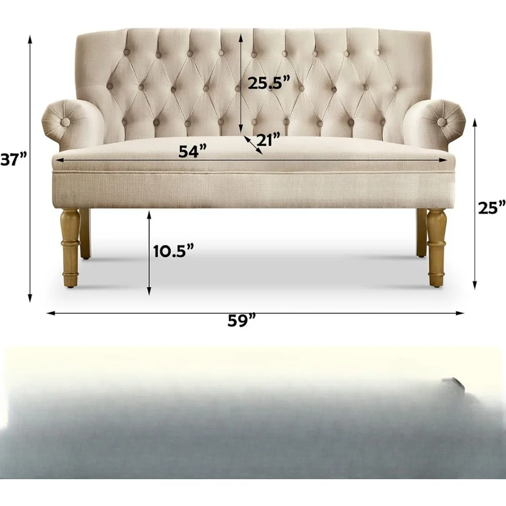 Box Long Couches sofa Simplicity Classic Contemporary style Rectangular Tufted Back  for Living Room 2 Person Living Room Sofa