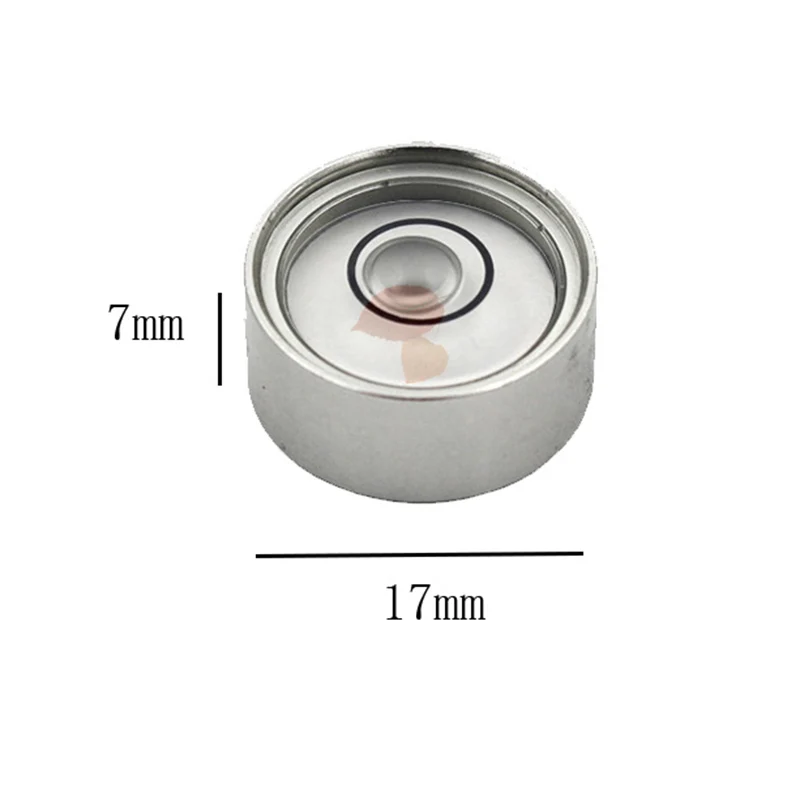 Transparent Circular Metal Bubble Level Diameter 17mm 18mm Horizontal Flat Water Leveling Measuring Instrument Component 1PCS