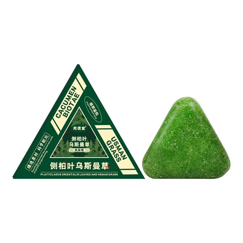 Platycladus Orientalis Usman champú hecho a mano jabón para controles de la caída del cabello aceite nutritivo limpio fortalece las raíces champú