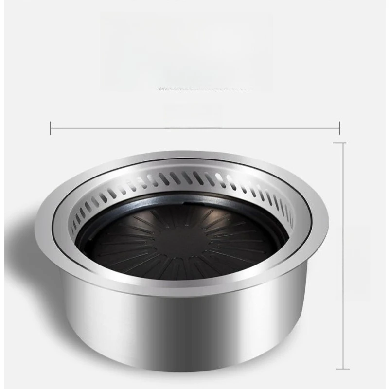 موقد شواء دائري مدمج تجاريًا للعادم السفلي وتنقية الخدمة الذاتية