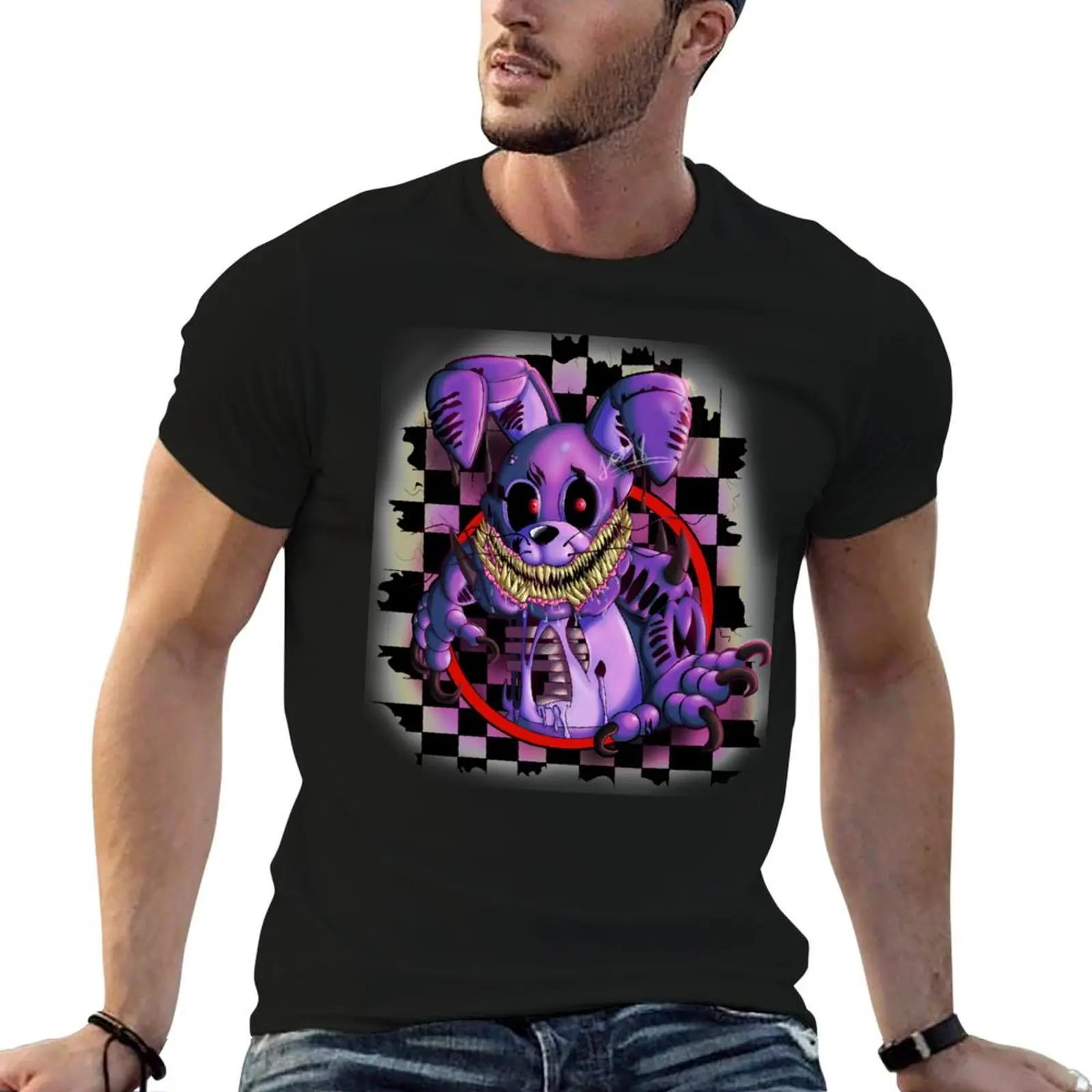 Camiseta Twisted Bonnie - The Twisted Ones, camiseta de algodón para hombre, camisetas lisas de anime para hombre