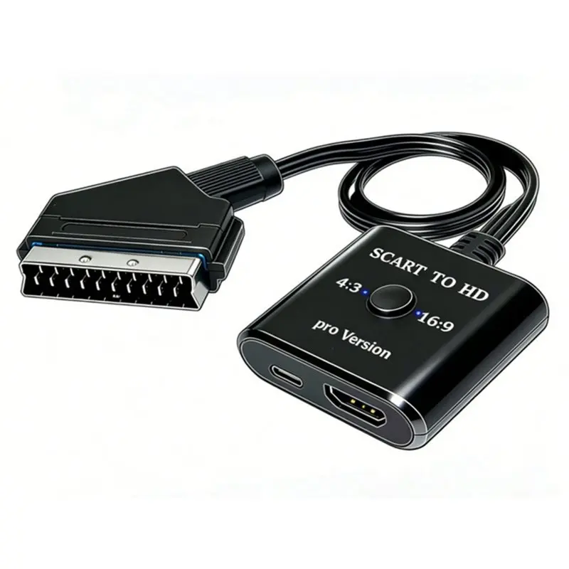 2026 New 1080P SCART To HDTV Converter Video Audio Adapter